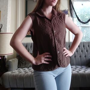 Alfred Dunner quilt front brown vest